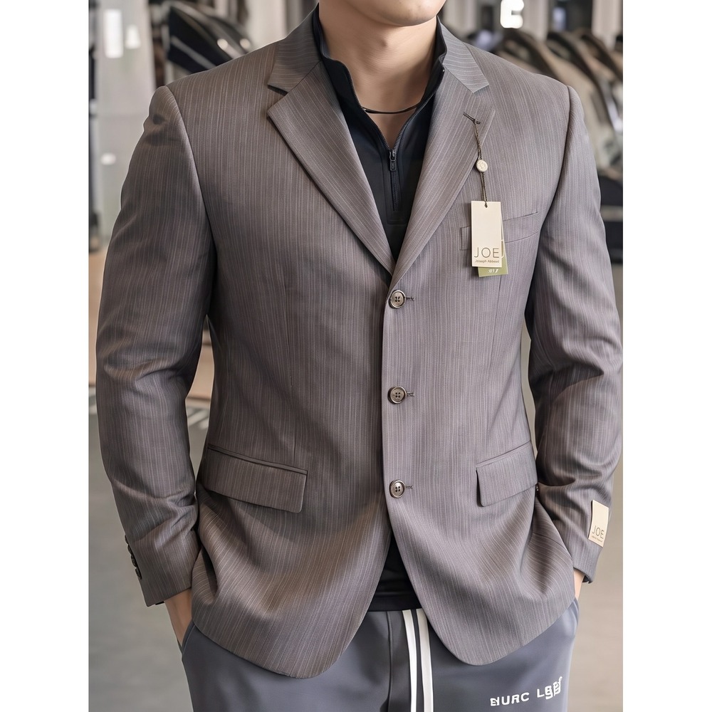 🐑NWT Joseph Abboud JOE Men's 2‑Piece Suit 46R Jacket 39W Pants Taupe 100% Wool
